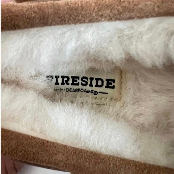 Fireside By Dearfoams Parke Genuine Shearling Moccasin Slipper Size 35 EU Kids - Picture 8 of 10